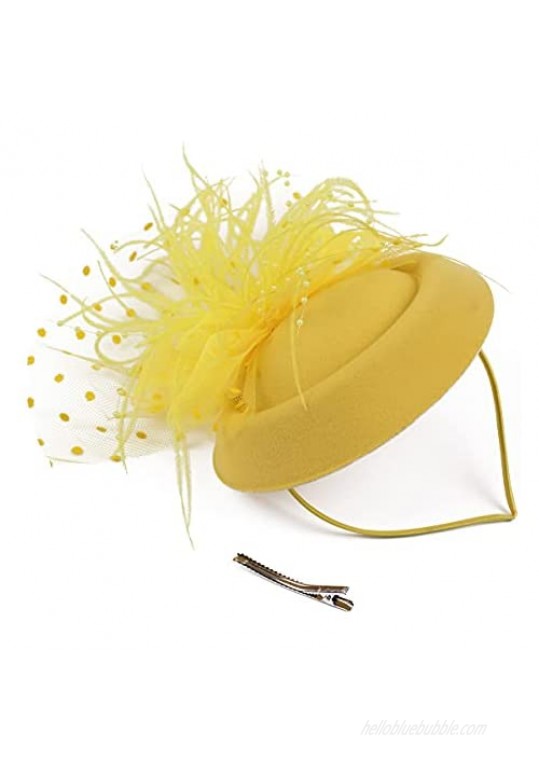 Cizoe 20s 30s 50s Vintage Headwear Costume Hats Fascinators Hats for Women Pillbox Hat Bowler Wedding Party Hat Tea Hat