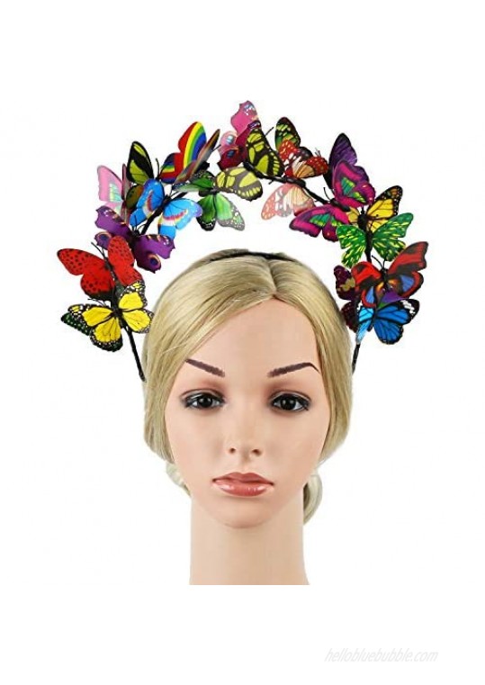 Coucoland Butterfly Fascinator Hat Kentucky Derby Fascinators Halo Style Headband Butterfly Headpiece