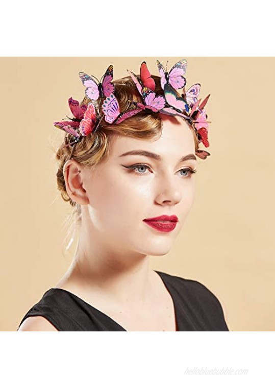 Coucoland Butterfly Fascinator Headband for Women Festival Costume Wedding Tea Party Hair Accessory
