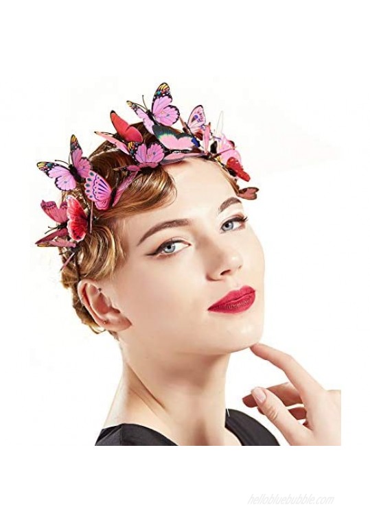Coucoland Butterfly Fascinator Headband for Women Festival Costume Wedding Tea Party Hair Accessory