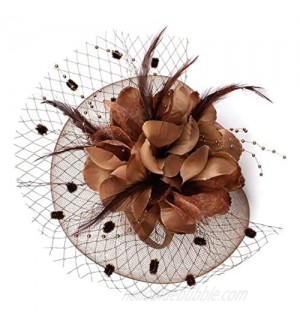 Hilary Ella Fascinators Hat Flower Mesh Ribbons Feathers Headband Kentucky Derby Wedding Tea Party Fascinator