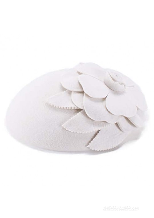 Lawliet Flower Womens Dress Fascinator Wool Pillbox Hat Party Wedding A083