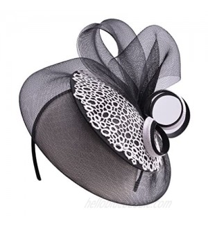 Lawliet Womens Sinamay Veil Netting Ascot Fascinator Cocktail Party Hat T244