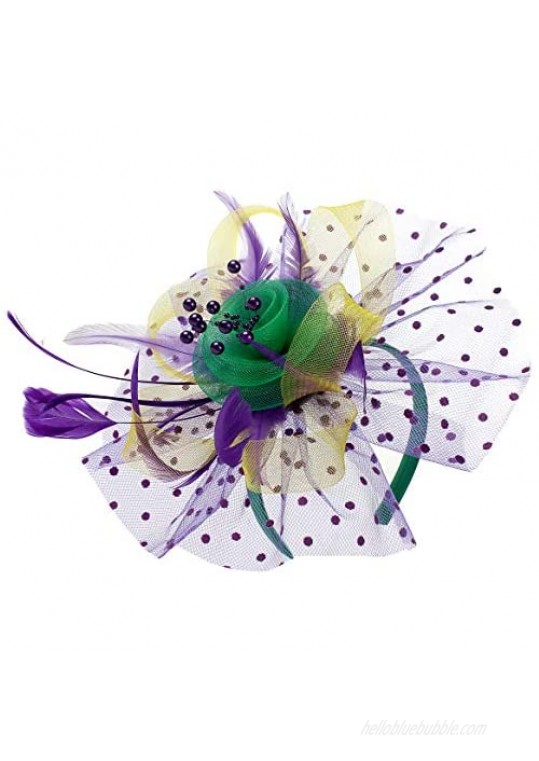 Myjoyday Fascinators for Women Derby Headband Wedding Tea Party Hats Hair Clip for Girls