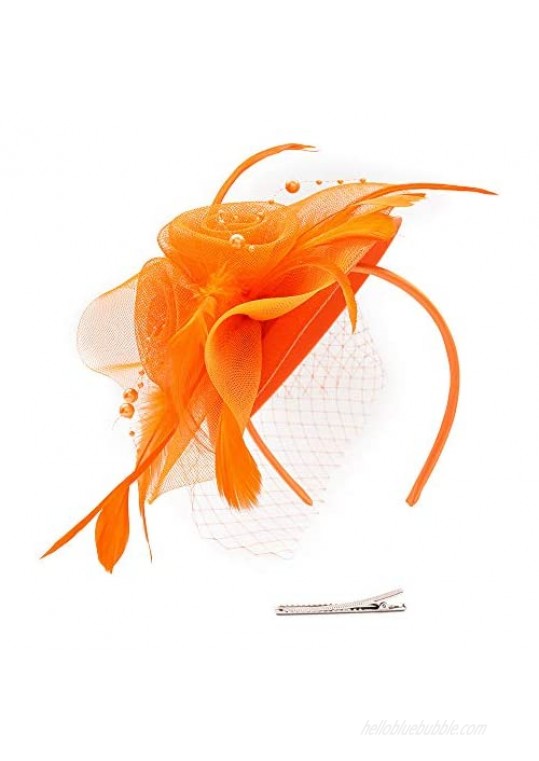 ODD COLOR Fascinator Hats for Women Headband Christmas Wedding Tea Party Hair Clip