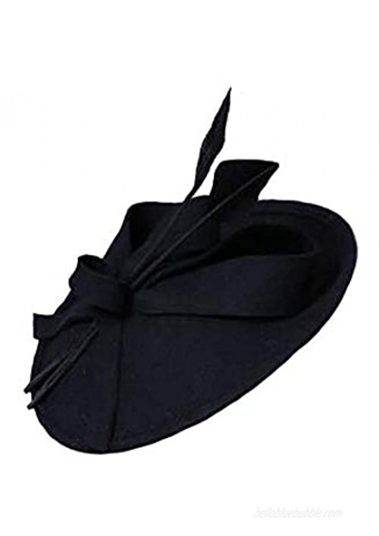 Urchart Women's Vintage Hat Pillbox 1940's Style Bowknot Stripe Straw Comb Fascinator Headwear