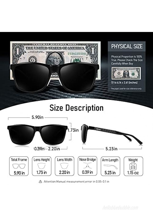 Bircen Polarized Sunglasses UV Protection for Men Driving Fishing Mirrored Lens Metal Frame