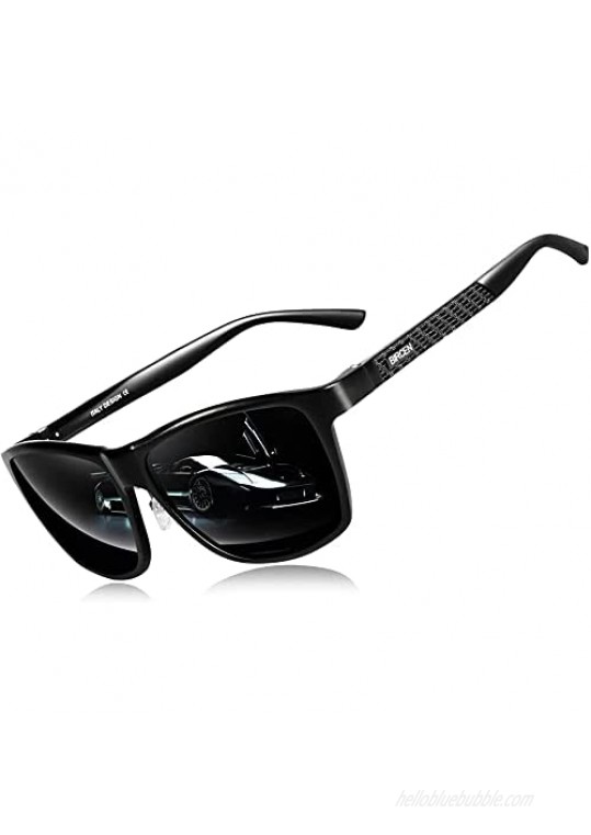 Bircen Polarized Sunglasses UV Protection for Men Driving Fishing Mirrored Lens Metal Frame