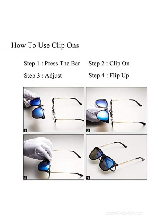 Clip-on Sunglasses Polarized Unisex Anti-Glare Driving Glasses With Flip Up for Prescription Glasses