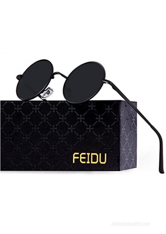 FEIDU Retro Polarized Round Sunglasses for Men Vintage Sunglasses Women FD3013