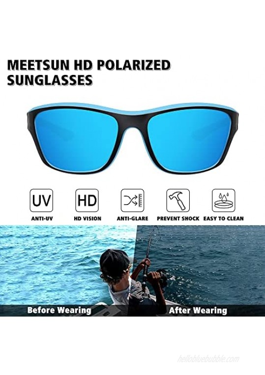 MEETSUN Polarized Sports Sunglasses for Men Fishing Cycling Baseball Running and Driving UV400 Protection