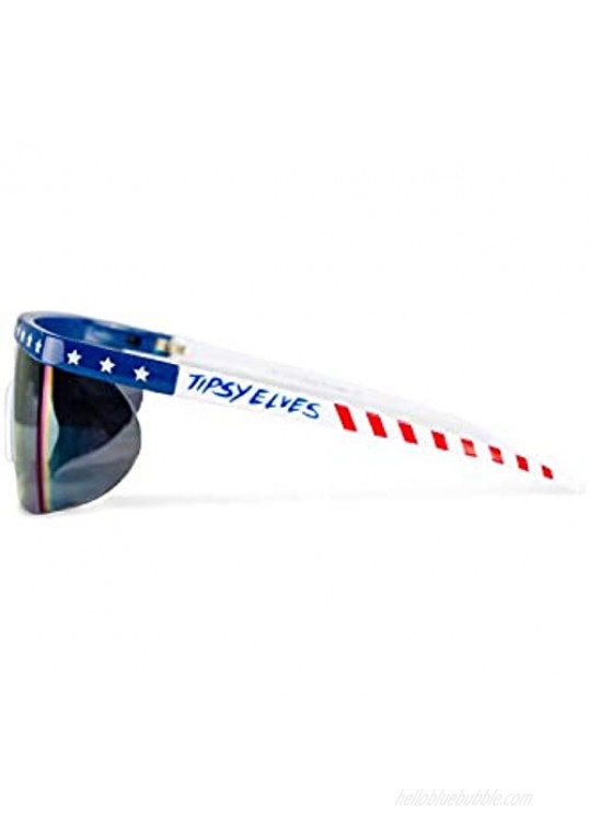 Men's USA Patriotic American Flag Sunglasses - Red White and Blue Sunglasses for Guys