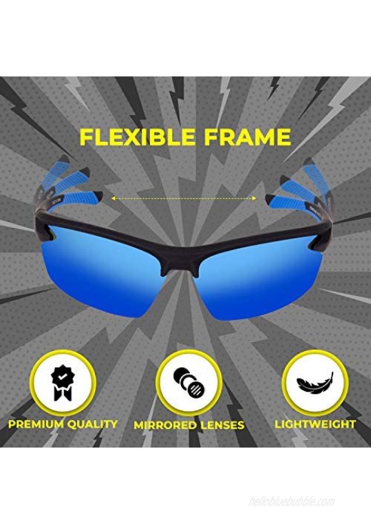 Polarized Sports Sunglasses for Men Women Cycling Running Fishing | UV Protection Unbreakable