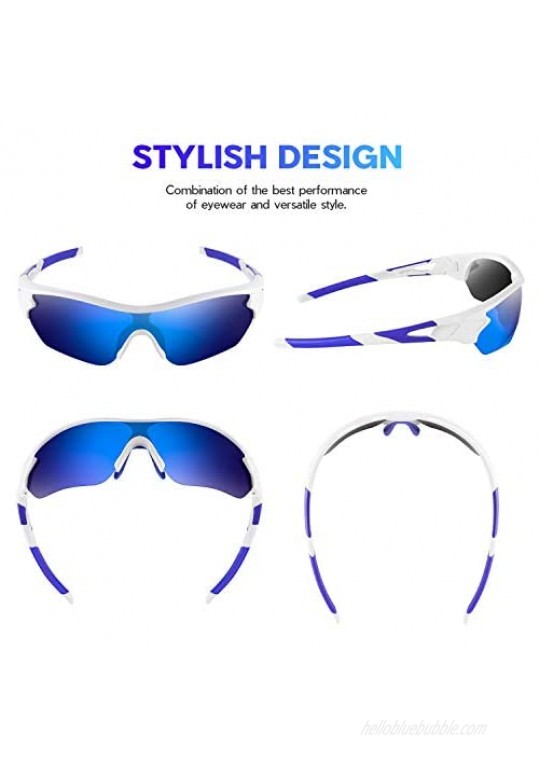 Polarized Sports Sunglasses for Men Women Youth Baseball Cycling Running Driving Fishing Golf Motorcycle TAC Glasses UV400