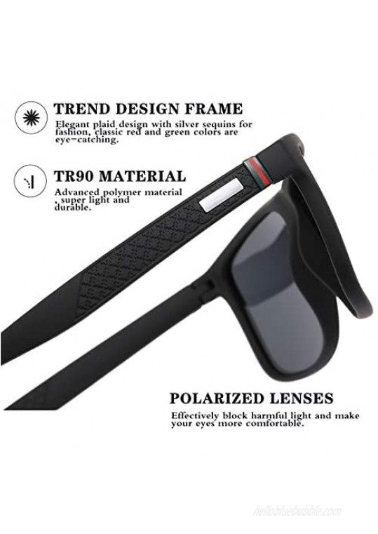 Polarized sunglasses for men/women; Vintage/classic/elegant light frame; HD pilot lenses; Golf/driving/fishing/travel Eyewear