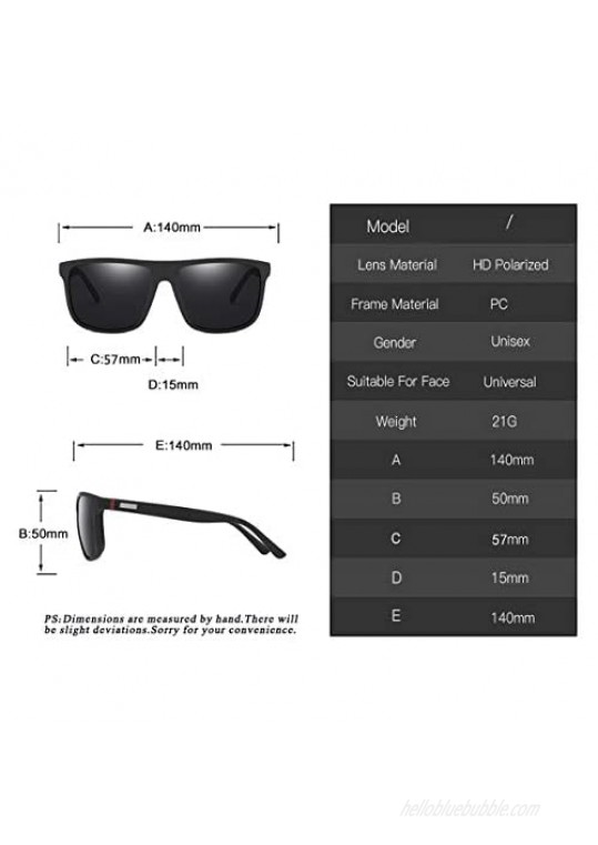 Polarized sunglasses for men/women; Vintage/classic/elegant light frame; HD pilot lenses; Golf/driving/fishing/travel Eyewear