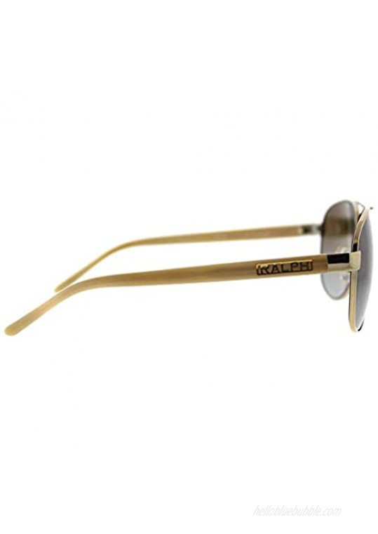Ralph by Ralph Lauren Women's 0ra4004 Polarized Aviator Sunglasses Gold Cream 59.0 mm