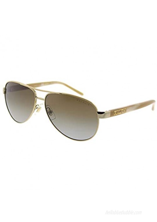 Ralph by Ralph Lauren Women's 0ra4004 Polarized Aviator Sunglasses Gold Cream 59.0 mm