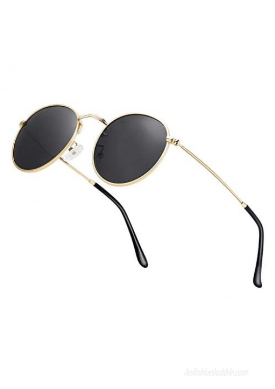 Small Round Polarized Sunglasses Retro Men Women Mirrored Lens Metal Frame Circle Sun Glasses Shades