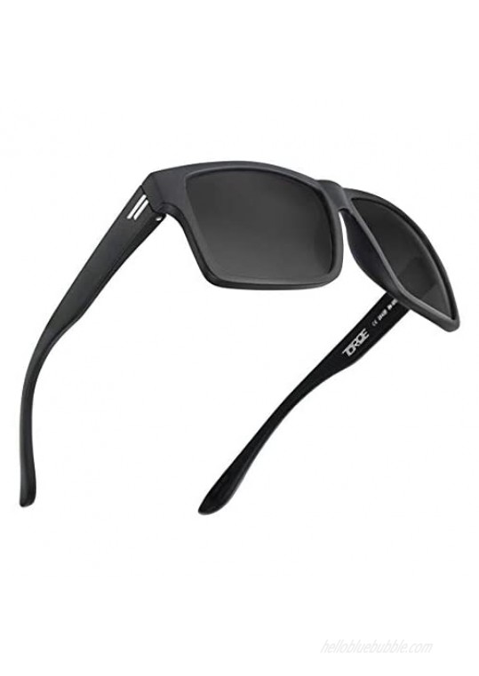 TOROE Classic RANGE Black Frame Polarized TR90 Unbreakable Sunglasses with Hydrophobic Coated Polycarbonate AR Lenses