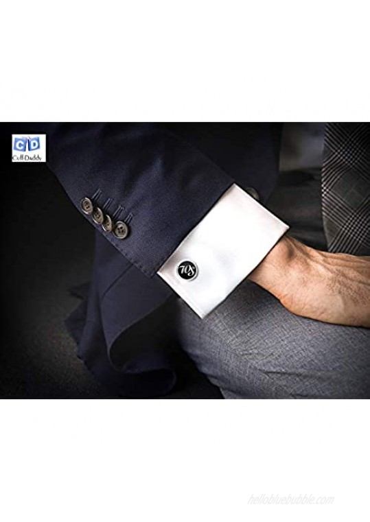 Cuff-Daddy 4 Masonic Button Covers with Glossy Cardboard Storage Box for Tuxedo Shirts Freemason Wedding