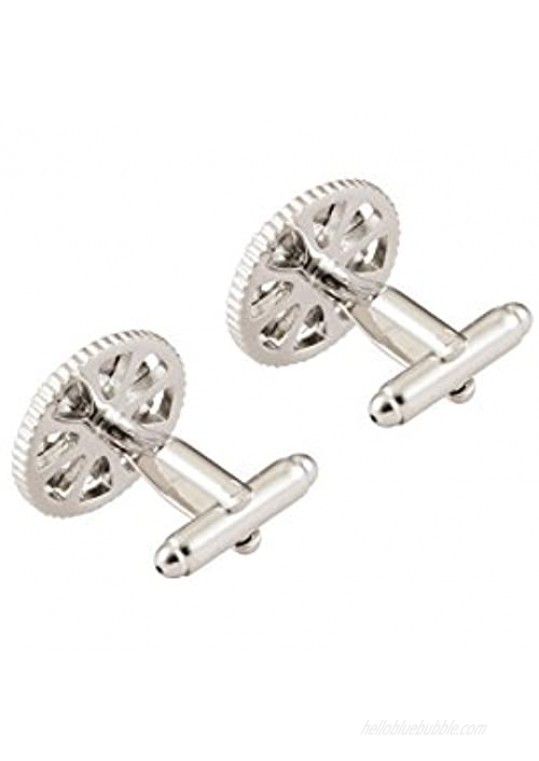 Knighthood Men's Bicycle Gears Bike Cycling Derailleur Cufflinks Silver Shirt Cuff Links Business Wedding Gifts with Gift Box