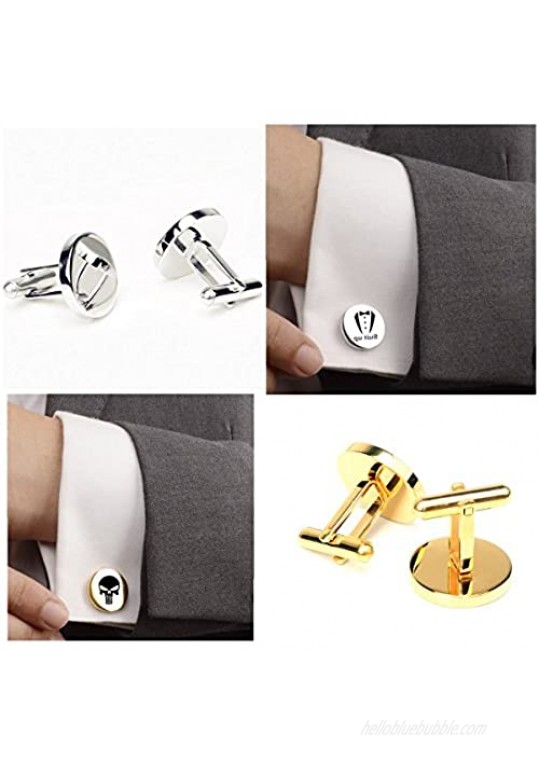 Kooer Cufflinks for Men Moon Wolf Cufflinks & Tie Bar Set Wedding Cufflinks Jewelry Gift for Men