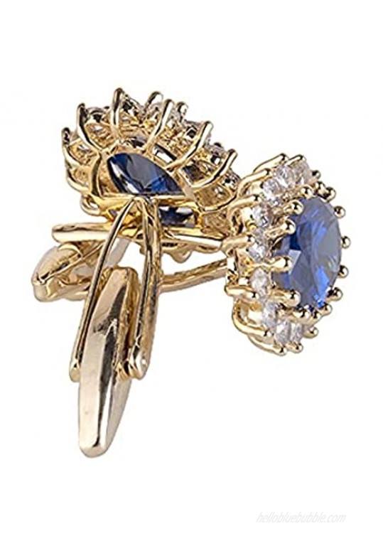 Luxury shirt cufflinks for men's Brand cuff buttons cuff links gemelos round Blue crystal wedding abotoaduras