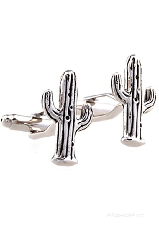 MRCUFF Cactus Pair Cufflinks in a Presentation Gift Box & Polishing Cloth