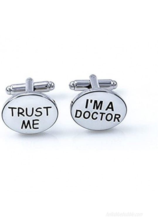 MRCUFF Doctor Dr Stethoscope Caduceus Asclepius MD 4 Pairs Cufflinks with a Presentation Gift Box
