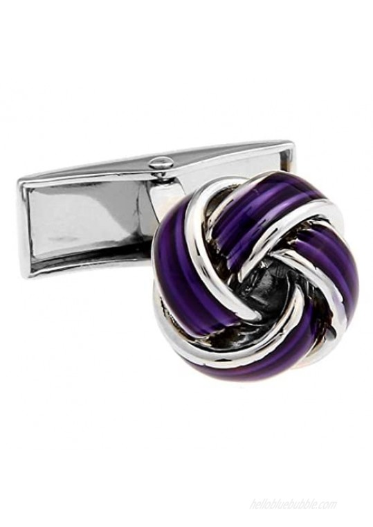 MRCUFF Knot Purple Pair Cufflinks in a Presentation Gift Box & Polishing Cloth