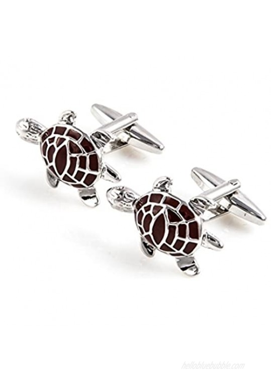 MRCUFF Turtle Tortoise 2 Pairs Cufflinks in a Presentation Gift Box & Polishing Cloth