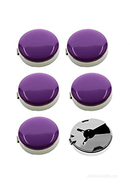 Ms.Iconic 17.5MM Black Blue Purple Round Cuff Button Cover Cuff Links for Wedding Formal Shirt 6Pcs/Set