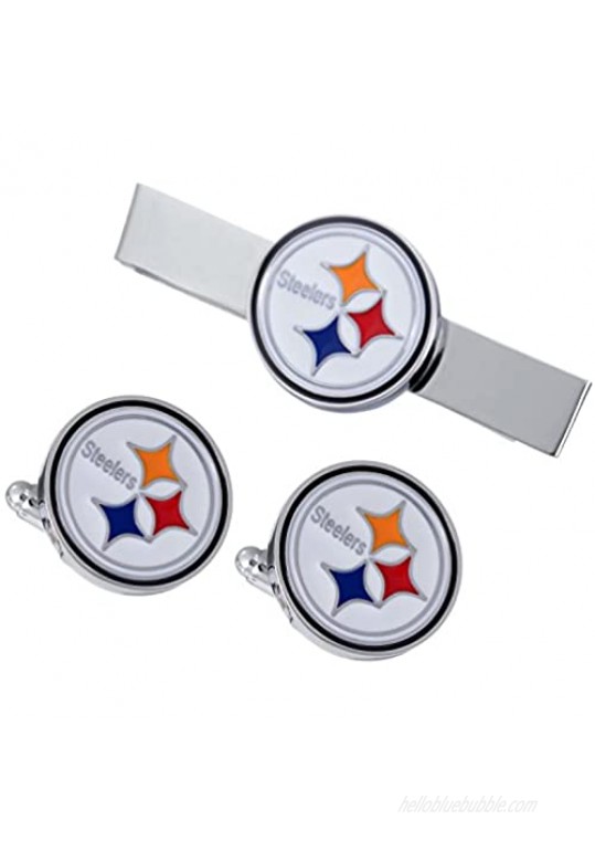 Promotioneer Men's The Team Logo Symbol Series Cufflinks and Tie Clip with Gift Box