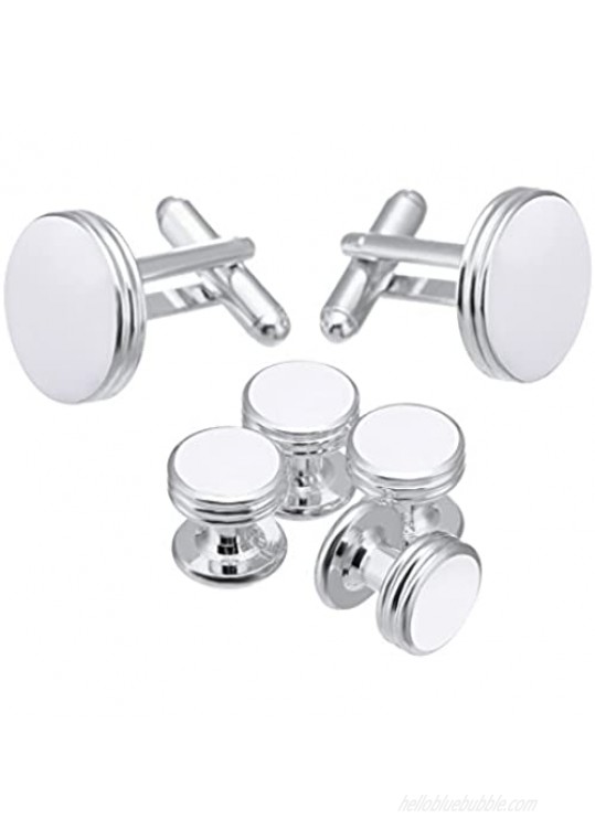 Salutto Men's Cufflinks and Studs Set for Formal French Shirt with Gift Box