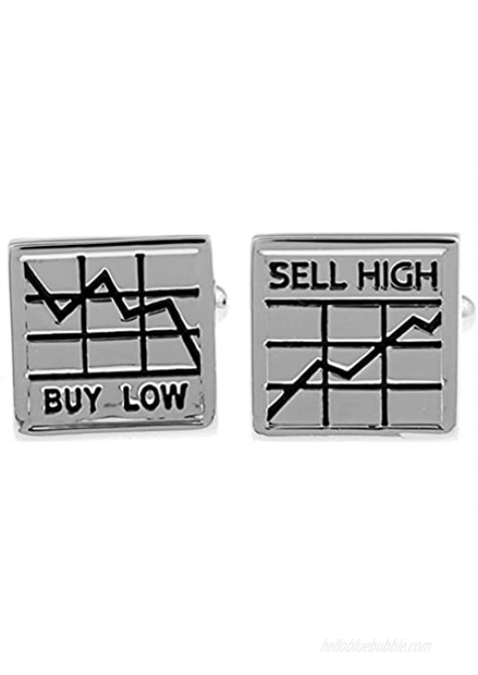 Stock Market Buy Low Sell High Financial Consultant Investment Banking Cufflinks