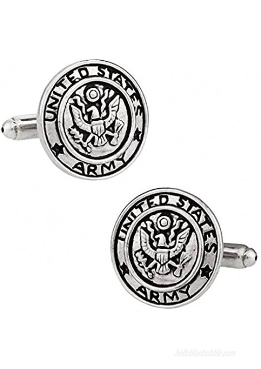USA Military Cufflinks for Veterans with Travel Presentation Gift Box