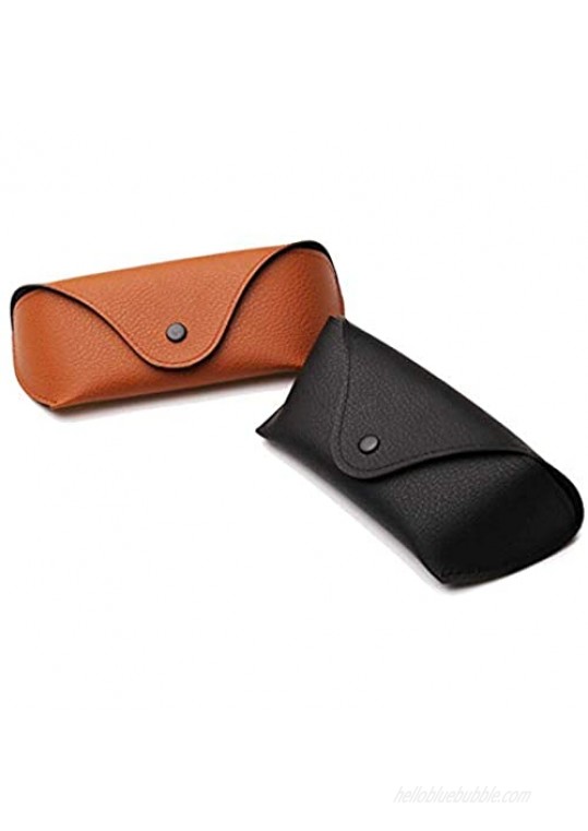 2 Pcs Glasses Case Portable Oxford Cloth Sunglasses Case Horizontal Eyeglass Case with Snap Button Closure for Women and Men