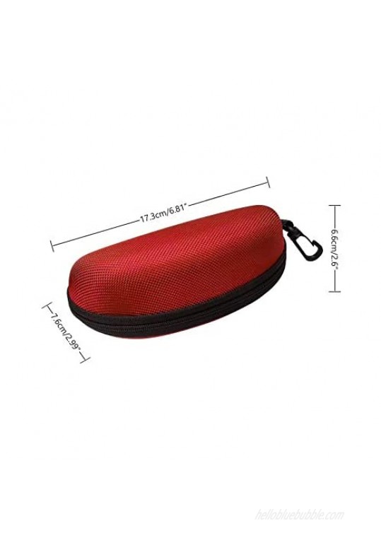 3 Pack Sunglasses Case Eyeglasses Case for Men and Women Portable Zipper Protect Case with Clip Fit for Safety Glasses Safety Goggles 3D Glasses and Reading Glasses