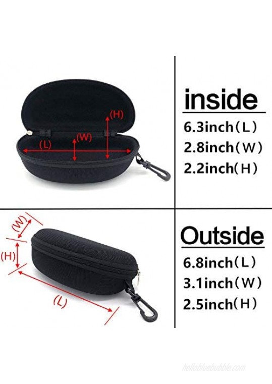 6 Pack Sunglasses Case Portable Travel Zipper Eyeglasses Case With Hook