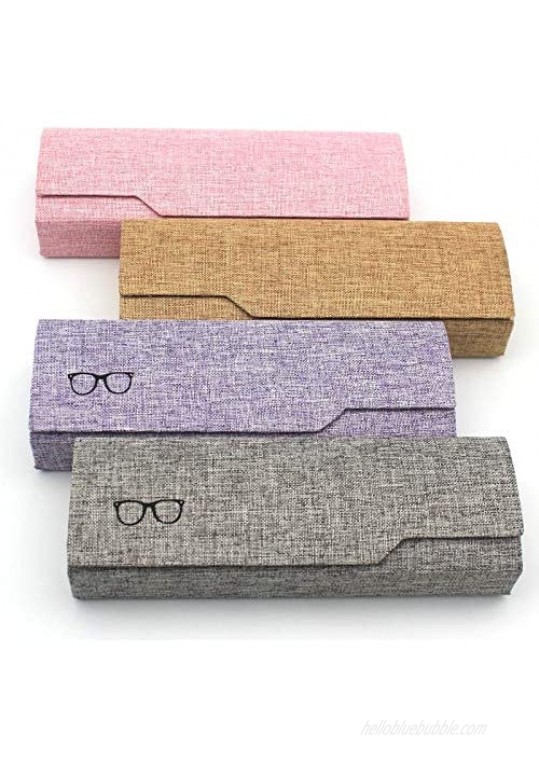 Abwuulq- Linen glasses case，Eyeglass Case ，Spectacle Hard Clamshell Case，Unisex