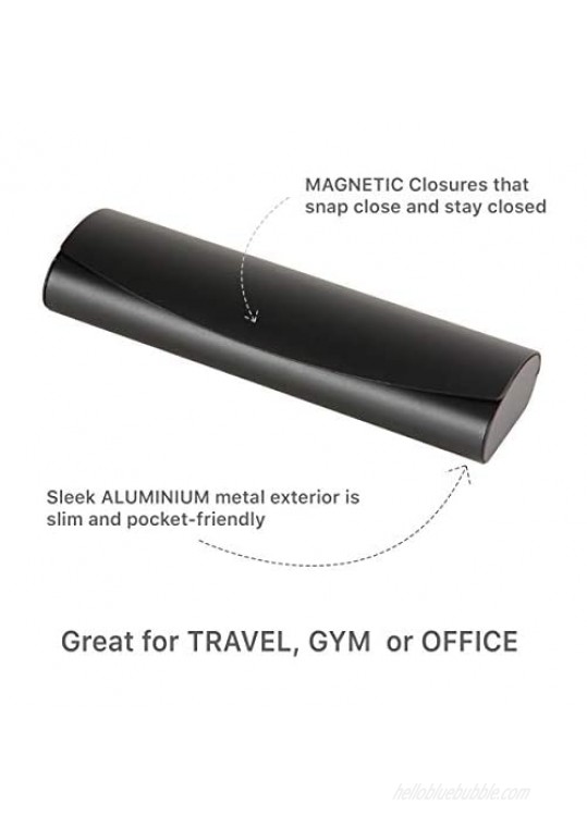 Aluminum Eyeglass Case For Small Frames In Black Or Silver