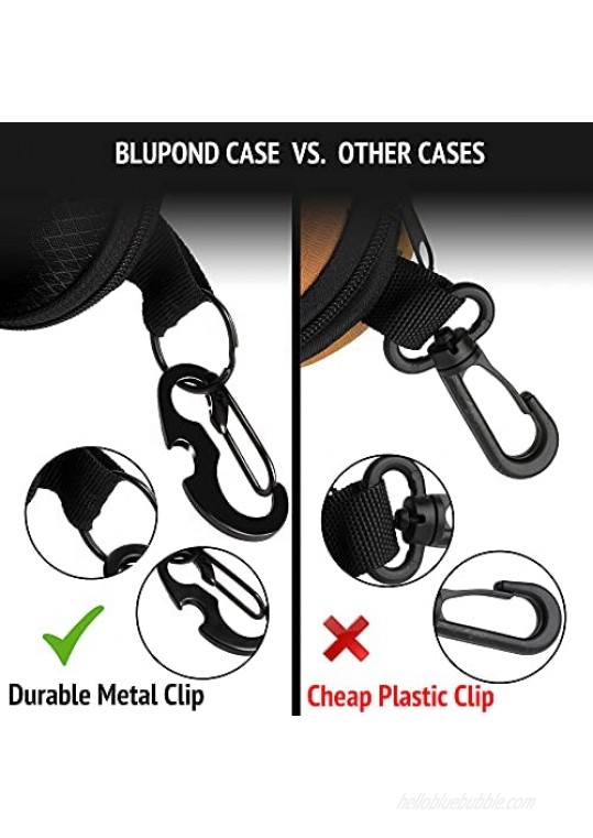 BLUPOND 2 PACK Sunglasses Case Semi Hard EVA Shell with Belt Metal Clip Hook for Secured Storage