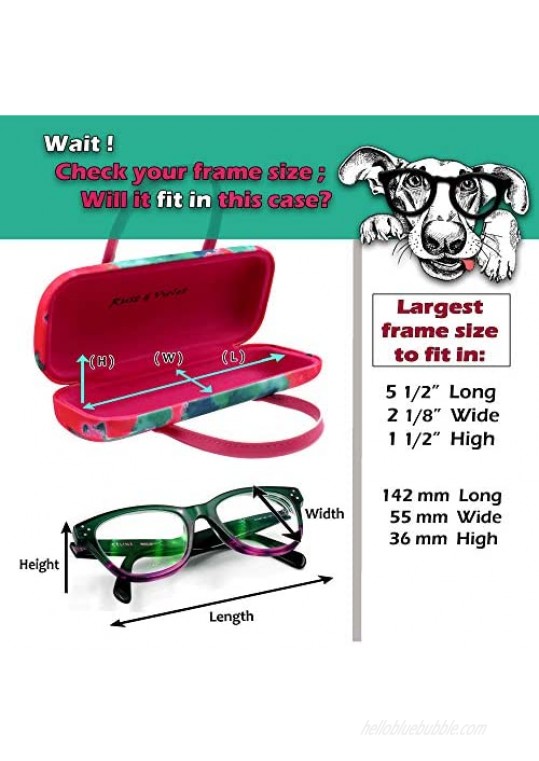Cute Eyeglass Case with Handles - Small Sunglasses case for Women Teen Girls