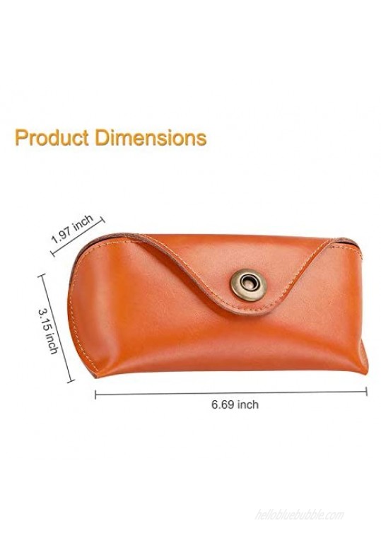 Fintie Portable Sunglasses Case Semi-Hard Vegan Leather Glasses Carrying Case Eyewear Pouch with Snap Button Closure