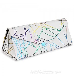 Foldable Glasses Case Triangle Sunglasses Cases  Available in Cute Pattern and Solid Colors  2 Pack