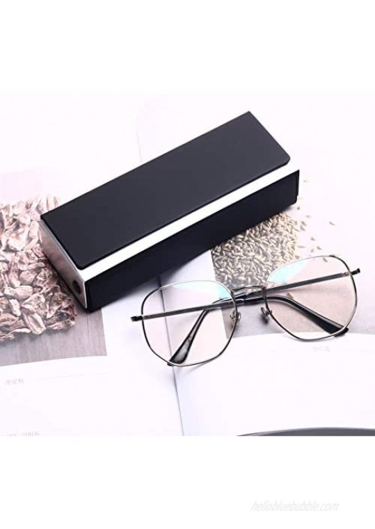 Glasses Case 2 Pack Hard Shell Eyeglass Case Metal Sunglass Case For Men Women