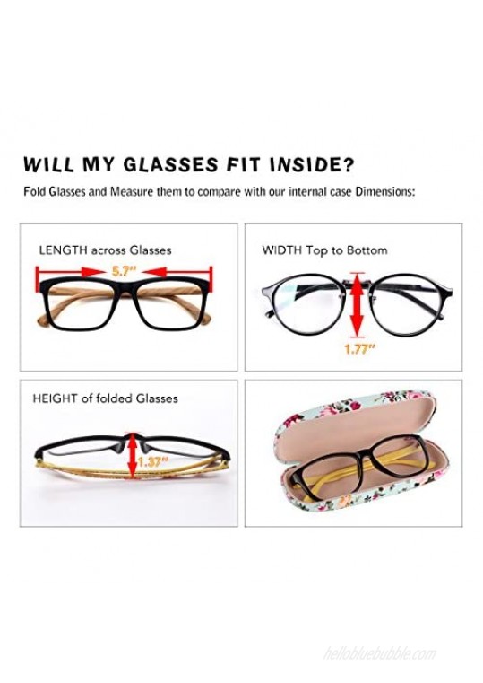 Glasses Case Hard Shell for Men Women Kids - Floral Spectacle Case Box Portable Eyeglass Cases