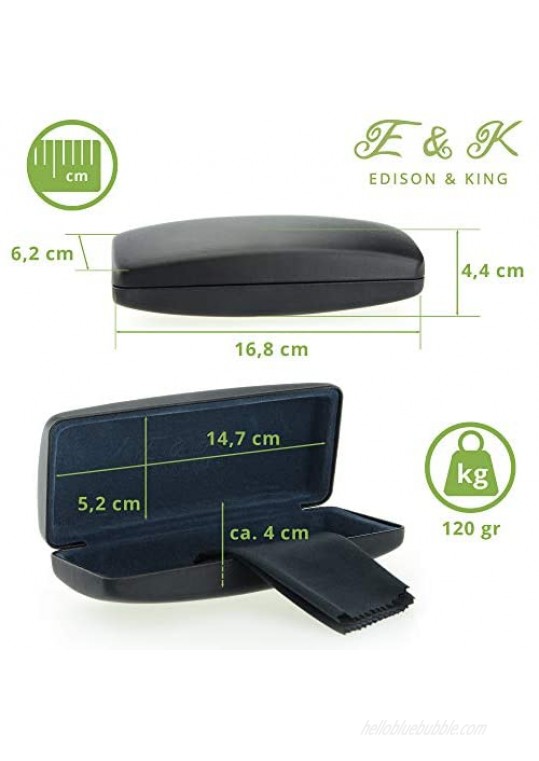 Glasses Case with customizable colors - Sturdy Sunglasses Case includes free glasses cleaning cloth