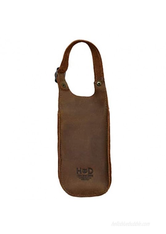 Hide & Drink Leather Hanging Glasses Bag Adjustable Strap Travel Essentials Everyday Accessories Handmade Includes 101 Year Warranty :: Bourbon Brown